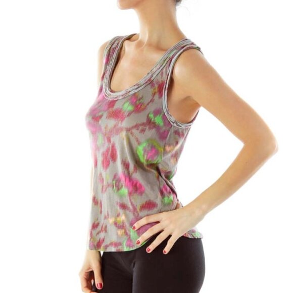 Ella Moss Tops - Ella Moss Gray Pink Racerback Top
